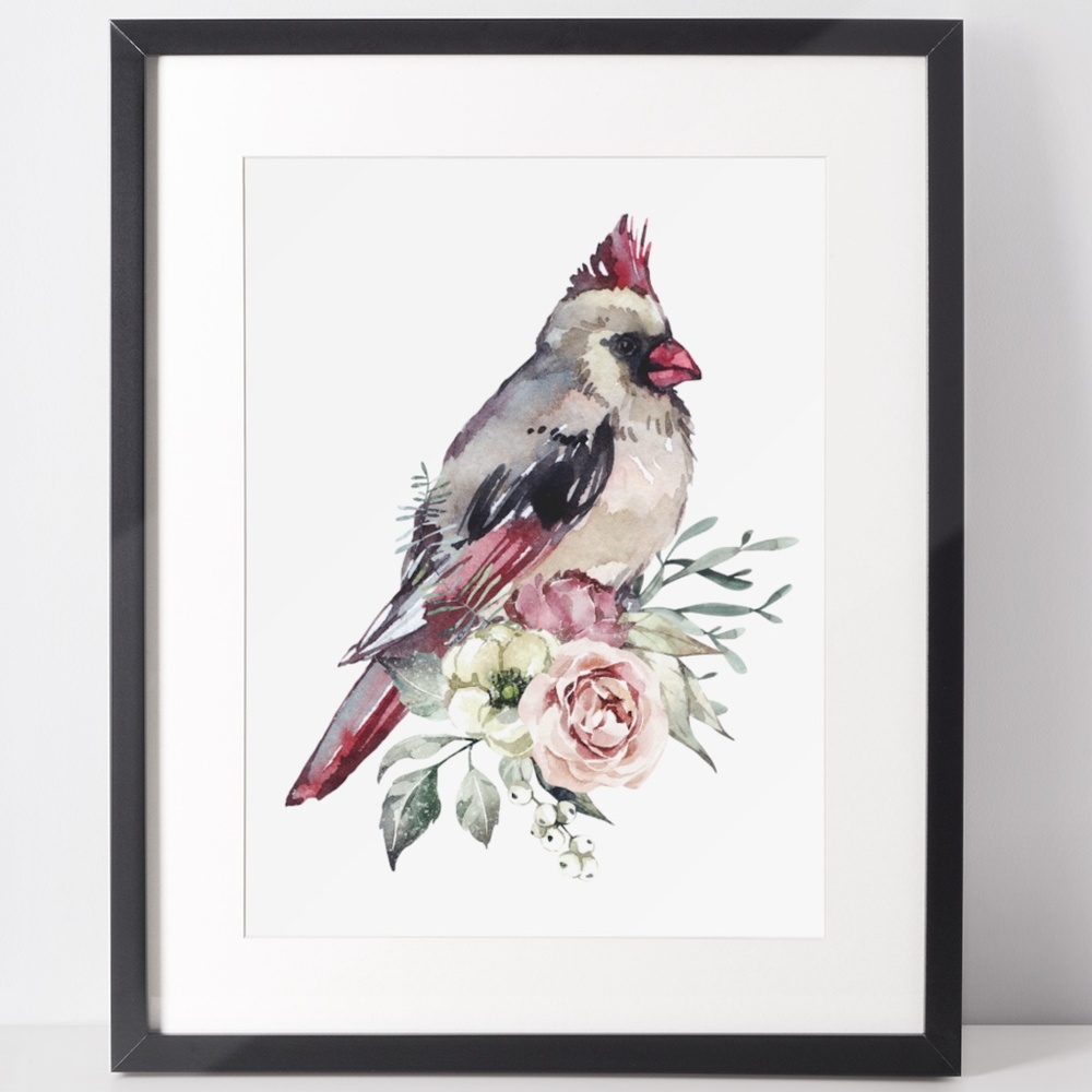 Cardinal Wall Art Print Poster Illustration Unframed - Picture 3 of 17
